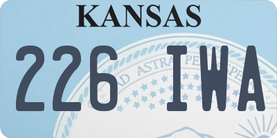 KS license plate 226IWA