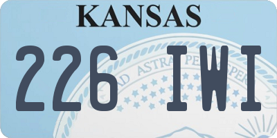 KS license plate 226IWI