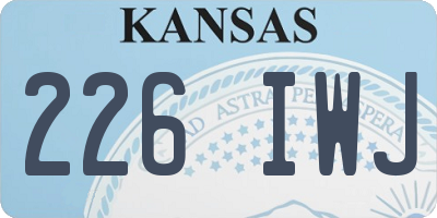 KS license plate 226IWJ