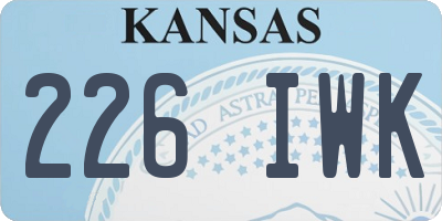 KS license plate 226IWK