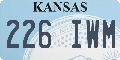 KS license plate 226IWM