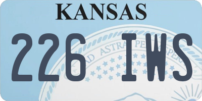 KS license plate 226IWS
