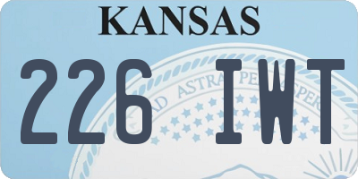 KS license plate 226IWT