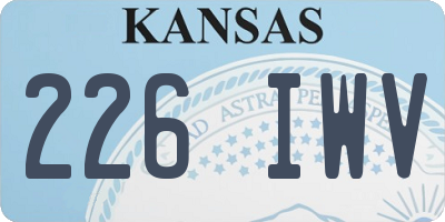 KS license plate 226IWV