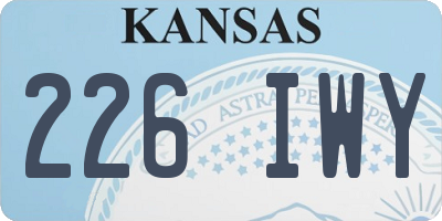 KS license plate 226IWY