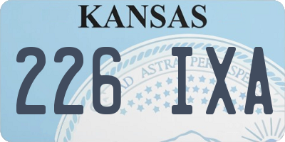 KS license plate 226IXA