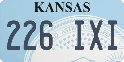 KS license plate 226IXI