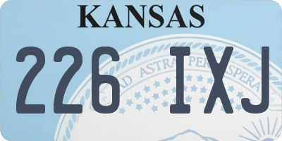 KS license plate 226IXJ