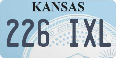 KS license plate 226IXL
