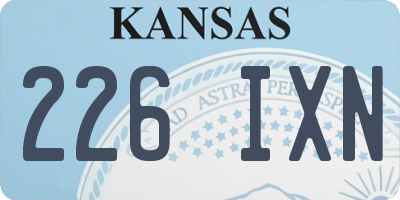 KS license plate 226IXN