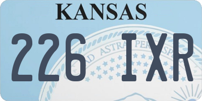 KS license plate 226IXR