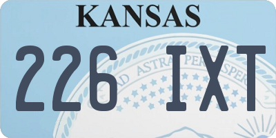 KS license plate 226IXT
