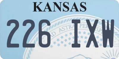 KS license plate 226IXW
