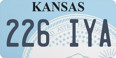 KS license plate 226IYA