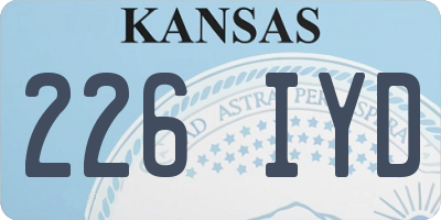 KS license plate 226IYD