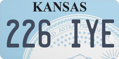 KS license plate 226IYE