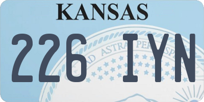 KS license plate 226IYN