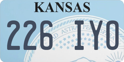 KS license plate 226IYO