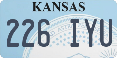 KS license plate 226IYU