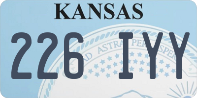 KS license plate 226IYY