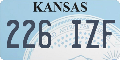 KS license plate 226IZF