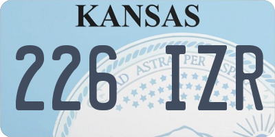 KS license plate 226IZR