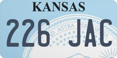KS license plate 226JAC