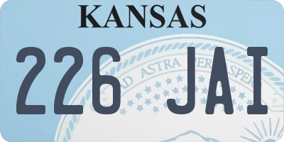 KS license plate 226JAI