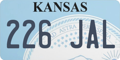 KS license plate 226JAL