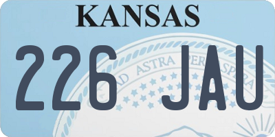 KS license plate 226JAU