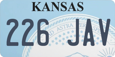 KS license plate 226JAV