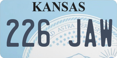 KS license plate 226JAW