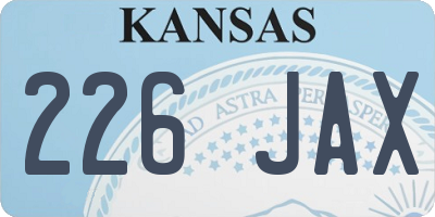 KS license plate 226JAX