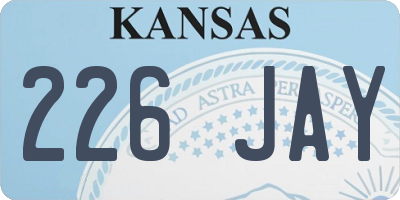 KS license plate 226JAY