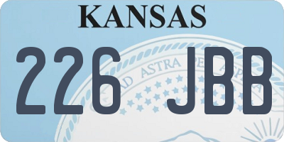 KS license plate 226JBB