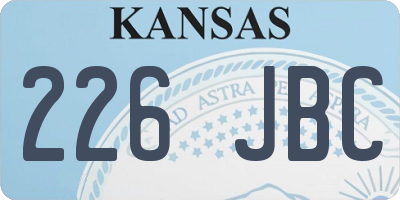 KS license plate 226JBC