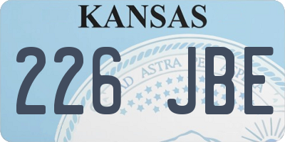 KS license plate 226JBE