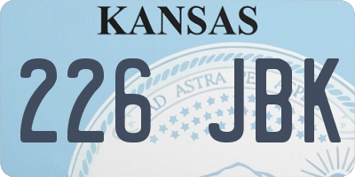 KS license plate 226JBK