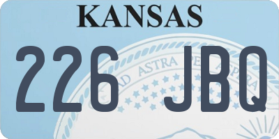 KS license plate 226JBQ