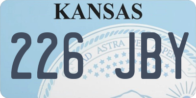 KS license plate 226JBY
