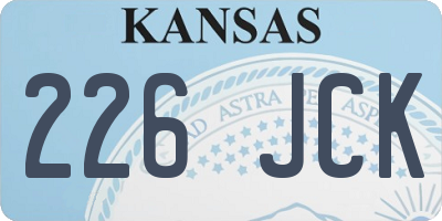 KS license plate 226JCK