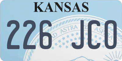 KS license plate 226JCO