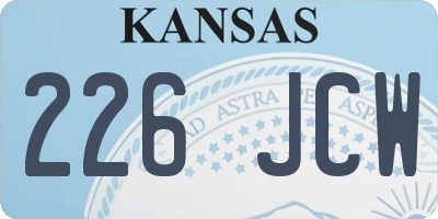 KS license plate 226JCW