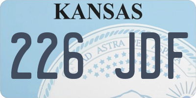 KS license plate 226JDF