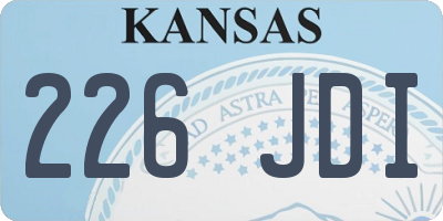 KS license plate 226JDI