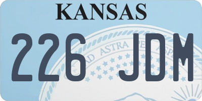 KS license plate 226JDM