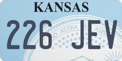 KS license plate 226JEV