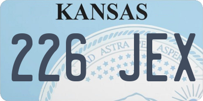 KS license plate 226JEX