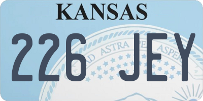 KS license plate 226JEY