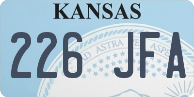 KS license plate 226JFA